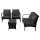 Gardeon 4-Piece Rattan Outdoor Sofa Set with UV-Resistant Wicker, Steel Frame, Cushions, and Tempered Glass Table