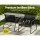 Gardeon Outdoor Sofa Set - 4-Piece Lounge with Tempered Glass Table, Weather-Resistant Textilene, Steel Frame, Black