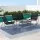 Gardeon Outdoor Sofa Set - 4-Piece Lounge with Tempered Glass Table, Weather-Resistant Textilene, Steel Frame, Black