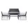 Gardeon 4-Piece Black Rattan Outdoor Sofa Set with Storage Cover, Tempered Glass Table, and Washable Cushions