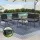 Gardeon 4-Piece Black Rattan Outdoor Sofa Set with Storage Cover, Tempered Glass Table, and Washable Cushions