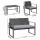 Gardeon 4-Piece Outdoor Rattan Sofa Set with Glass Table - UV-Resistant, Washable Cushions, Black, Easy Assembly