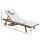 Gardeon 2x Wooden Sun Lounger with Wheels - Adjustable Fir Wood Day Bed, UV-Resistant, White Cushions, 195cm x 68cm x