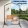 Gardeon Wooden 2-Seater Swing Chair with Stand Teak Finish 200kg Capacity Hanging Patio Seat for Two Adults