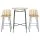 Gardeon 3-Piece Outdoor Bar Set: UV-Resistant Wicker, Tempered Glass Table, Adjustable Feet, Steel Frame, Easy Assembly