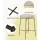 Gardeon Outdoor Bar Table - Wicker & Glass, 70x70x100cm, UV-Resistant, Adjustable Feet, Sturdy Steel Frame, Beige/Black