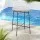 Gardeon Outdoor Bar Table - Wicker & Glass, 70x70x100cm, UV-Resistant, Adjustable Feet, Sturdy Steel Frame, Beige/Black