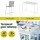 Gardeon 7PCS Outdoor Bar Set: Steel Frame, Tempered Glass Table, High-Back Stools, Weatherproof, White, Seats 6