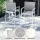 Gardeon 7PCS Outdoor Bar Set: Steel Frame, Tempered Glass Table, High-Back Stools, Weatherproof, White, Seats 6