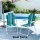 Gardeon Outdoor Folding Chair Set 2x Steel Frame, 150kg Capacity, UV Resistant, 48x46x76.5cm, Blue/White