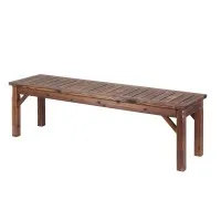 Gardeon 150cm Garden Bench 300kg Backless Solid Fir Wood Rustic Slatted Outdoor Seating Brown