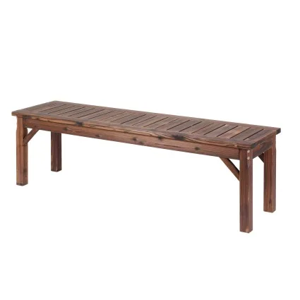 Gardeon 150cm Garden Bench 300kg Backless Solid Fir Wood Rustic Slatted Outdoor Seating Brown