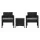 Gardeon 3PC Outdoor Bistro Set: UV-Resistant PE Wicker, Galvanised Steel, 5cm Cushions, Tempered Glass Table, Black