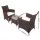 Gardeon 3PC Outdoor Bistro Set: Brown Wicker Patio Furniture with Cushioned Chairs & Glass Top Table, Weather-Resistant