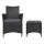 Gardeon 3PC Outdoor Bistro Set - Black Wicker Chairs & Glass Table, Weatherproof, UV-Resistant, Cushioned Comfort