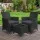 Gardeon 3PC Outdoor Bistro Set - Black Wicker Chairs & Glass Table, Weatherproof, UV-Resistant, Cushioned Comfort
