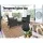 Gardeon 3PC Outdoor Bistro Set - Black Wicker Chairs & Glass Table, Weatherproof, UV-Resistant, Cushioned Comfort