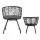 Gardeon 3PC Bistro Set - Black Outdoor Rattan Furniture with Cushioned Chairs & Tempered Glass Table, Weather-Resistant