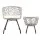 Gardeon 3PC Outdoor Bistro Set with Weather-Resistant Rattan, Tempered Glass Table, and Cushioned Grey Chairs for Patio