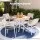 Gardeon 4 Piece Outdoor Dining Chairs Stackable Powder-Coated Aluminium Set White with Removable Cushion Covers