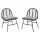 Gardeon 2x Black Wicker Patio Chairs - Steel Frame, Weather-Resistant, Indoor/Outdoor, No Assembly, 150kg Capacity