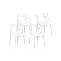 Gardeon 4PC Stackable Outdoor Dining Chairs, Lightweight PP Frame, Water & UV Resistant, Easy Clean, No Assembly