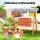Gardeon 2-Seater Wooden Swing Chair with Adjustable Canopy, Fir Wood Frame, Water-Resistant Cushions, 250kg Capacity
