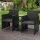 Gardeon Outdoor Wicker Loveseat Bistro Set - UV & Weather Resistant, Black, 153x48x86cm, Steel Frame, Glass Tabletop