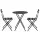 Gardeon 3PC Outdoor Bistro Set - Black Steel, Foldable, Weather-Resistant, No Assembly, 150kg Chair Capacity, 60cm Table