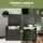 Gardeon 102L Wicker Outdoor Storage Bench, Black – Weather-Resistant, 300kg Capacity, with Cushion & Steel Frame