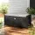 Gardeon 102L Wicker Outdoor Storage Bench, Black – Weather-Resistant, 300kg Capacity, with Cushion & Steel Frame