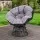 Gardeon Outdoor Papasan Chair: 360° Rotatable PE Wicker, 10cm Cushion, UV-Resistant, Black, Indoor/Outdoor Furniture