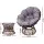 Gardeon Outdoor Papasan Chair & Wicker Table Set, Brown - Rotatable, UV-Resistant, Indoor/Outdoor, 10cm Cushion
