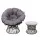 Gardeon Outdoor Papasan Chair & Wicker Table Set - Grey, UV-Resistant, 360° Rotatable, Indoor/Outdoor Garden Furniture