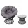 Gardeon Outdoor Wicker Papasan Chair Set with Side Table - Rotatable, UV-Resistant, Steel Frame, 10cm Cushions, Black