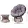 Gardeon Outdoor Lounge Set: Brown Wicker Papasan Chairs, 360° Rotatable, UV-Resistant Cushions, Tempered Glass Table