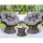 Gardeon Outdoor Lounge Set: Brown Wicker Papasan Chairs, 360° Rotatable, UV-Resistant Cushions, Tempered Glass Table