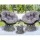 Gardeon Outdoor Lounge Set: Grey Rotatable Wicker Papasan Chairs & Table with UV-Resistant Cushions & Glass Top