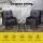 Gardeon 3PC Black Wicker Outdoor Furniture Set - Swivel Chairs & Table with Cushions, Durable Steel Frame, UV-Resistant