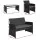 Gardeon 4-Piece Outdoor Sofa Set - Black Wicker with Cushions, Steel Frame, Tempered Glass Table, Weather-Resistant