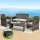 Gardeon 4-Piece Outdoor Sofa Set: Grey Rattan, Steel Frame, Cushions, Storage Cover, UV Resistant, Indoor/Outdoor Use