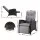 Gardeon Outdoor Recliner Chair with Adjustable Backrest Footrest and Side Table Black Wicker Patio Lounger