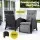 Gardeon Outdoor Recliner Chair with Adjustable Backrest Footrest and Side Table Black Wicker Patio Lounger