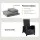 Gardeon Outdoor Recliner Chair with Adjustable Backrest Footrest and Side Table Black Wicker Patio Lounger