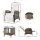Gardeon 3 Piece Outdoor Wicker Recliner Chair and Side Table Set Brown Adjustable Weather Resistant