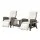 Gardeon 3 Piece Outdoor Wicker Recliner Chair and Side Table Set Brown Adjustable Weather Resistant