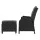 Gardeon Outdoor Recliner Chair Set, Adjustable Wicker Lounger with Ottoman, UV-Resistant, Black, High-Density Cushions
