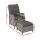 Gardeon Outdoor Wicker Recliner Chair Set with Ottoman, Adjustable Backrest, UV-Resistant PE Wicker, Grey, 57x61x94cm