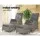 Gardeon 2PC Grey Recliner Chair Set with Ottomans - Adjustable Wicker Lounger for Indoor & Outdoor Comfort, UV-Resistant