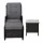 Gardeon 5PC Black Wicker Outdoor Furniture Set - Adjustable Recliner Chairs, Ottomans & Table, UV & Weather Resistant